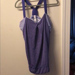 Lululemon, sz 10, purple top w/built-in sports bra